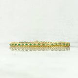 Pulso Tennis 20.5gr  / 21cm / Esmeraldas 1.5Qts Diamantes 1.59Qts Oro Amarillo (Joya)