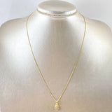 Cadena Cubana 1.05gr / 45cm / 0.7mm + Dije Guadalupe 0.35gr / 1.4cm Troquelado 1.4gr / Oro Amarillo 18K (Oferta)