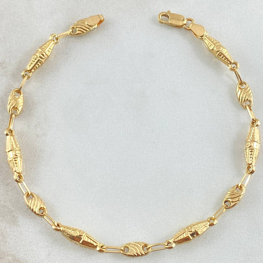 Pulso Rustico Dubai Rayado 3.25gr / 19cm / Oro 18K ©