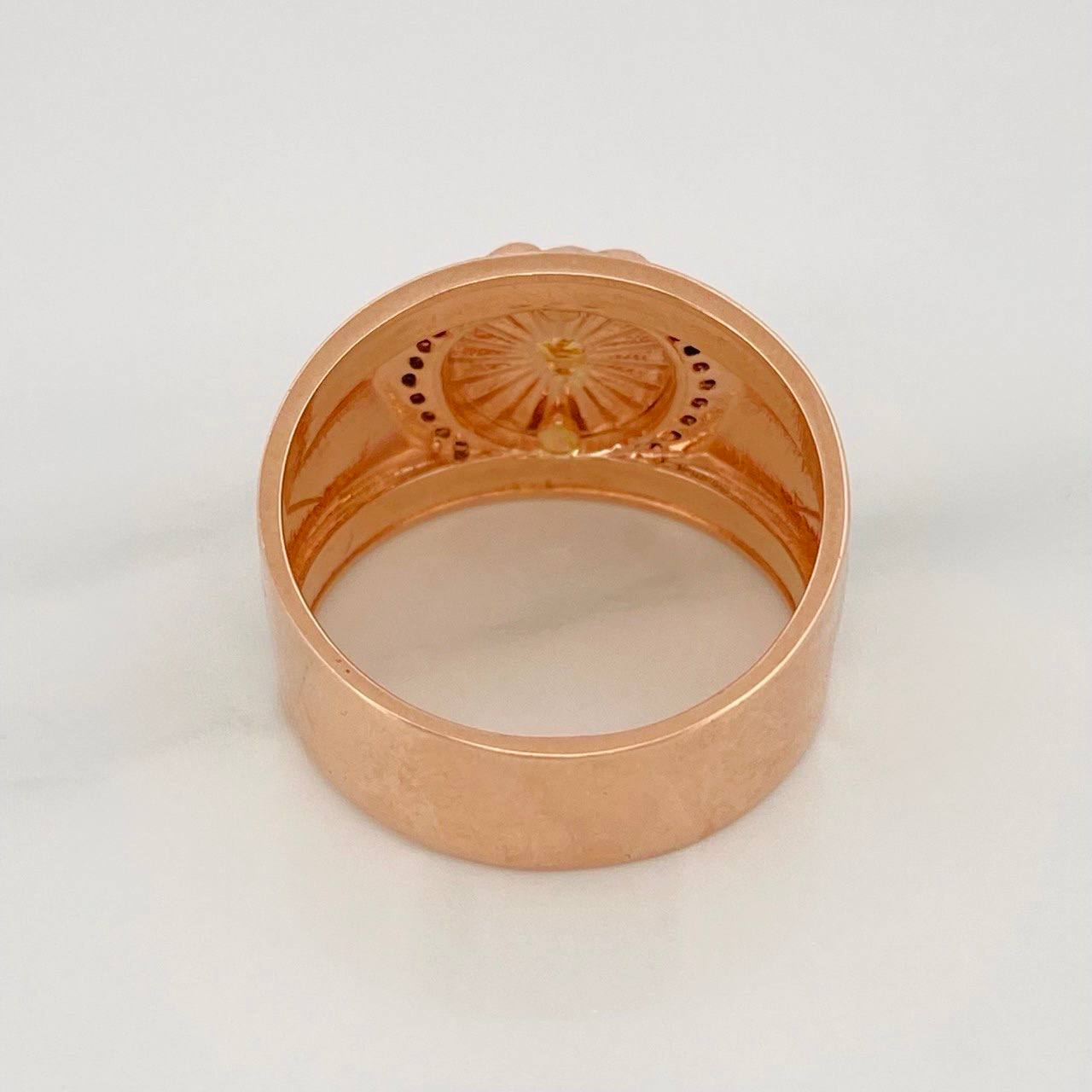 Anillo Medusa 9.8g / T11 1/4 Dos Oros Negro Rosa 18K