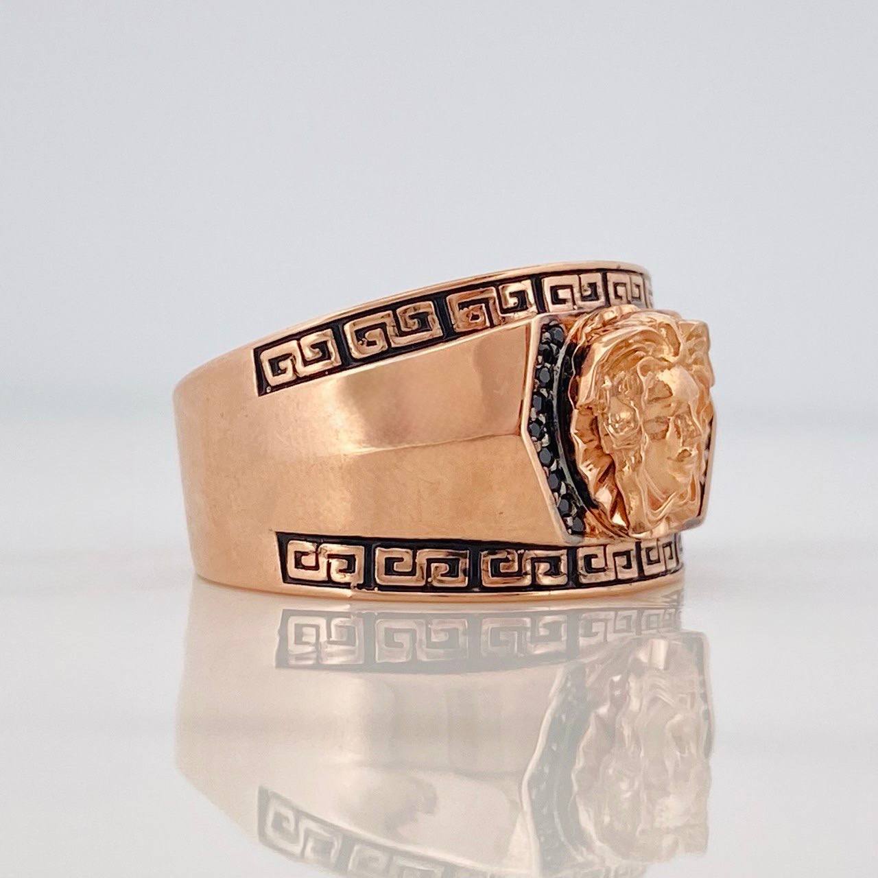 Anillo Medusa 9.8g / T11 1/4 Dos Oros Negro Rosa 18K
