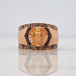 Anillo Medusa 9.8g / T11 1/4 Dos Oros Negro Rosa 18K