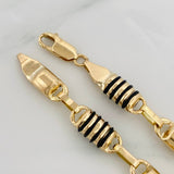 Tobillera Rustica Barril 9.1g / 26cm / 6.2mm Oro Amarillo 18K