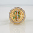 Anillo Signo Peso 11.5g / T11 1/2 Dos Oros Amarillo Blanco 18K