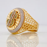 Anillo Signo Peso 11.5g / T11 1/2 Dos Oros Amarillo Blanco 18K