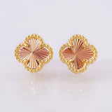 Topos Trebol Diamantados 2.6gr / 9mm Dos Oros Amarillo Rosa Nac.Esp. 18K ©