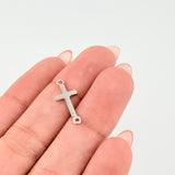 Herraje Cruz 0.75gr / 1.8cm / Oro Blanco 18K ©