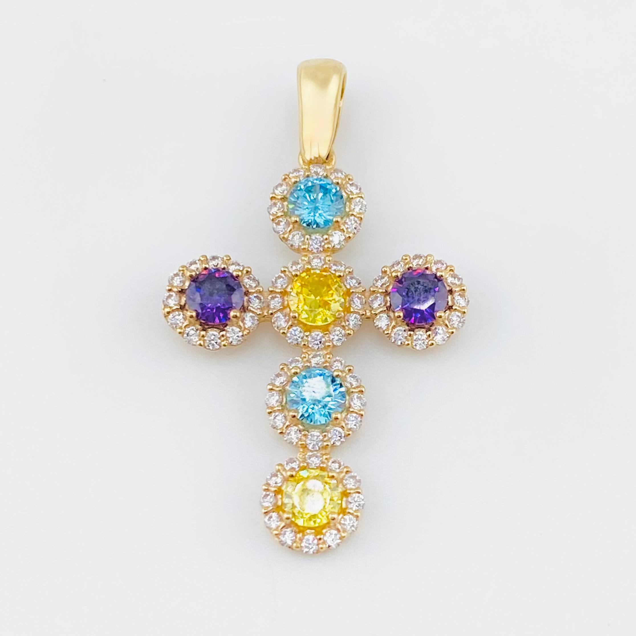 Dije Cruz Tupido 3.85gr / 3.7cm / Oro Amarillo 18K