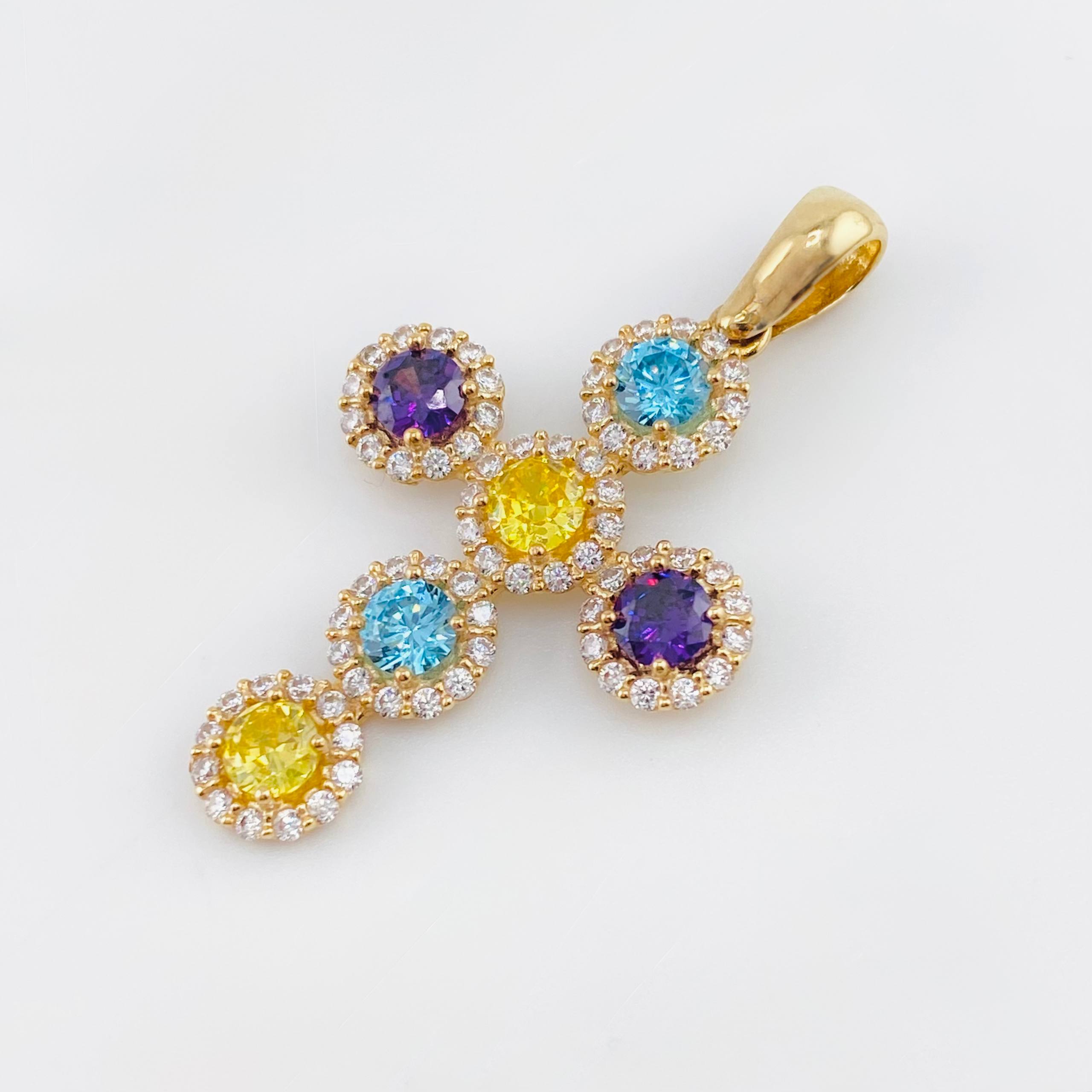 Dije Cruz Tupido 3.85gr / 3.7cm / Oro Amarillo 18K