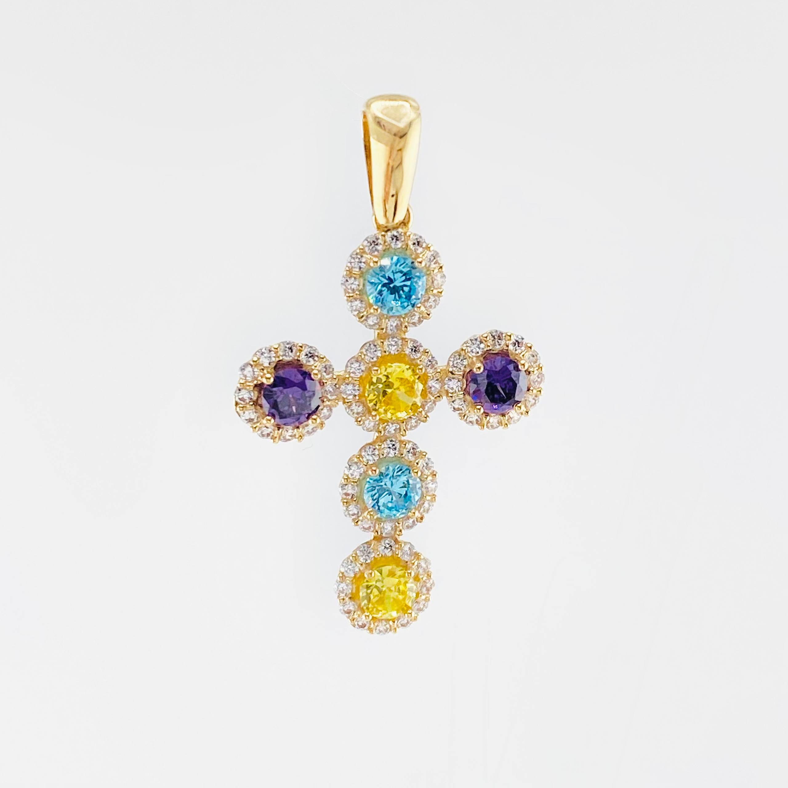 Dije Cruz Tupido 3.85gr / 3.7cm / Oro Amarillo 18K