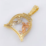 Dije Placa Herradura Caballos 4.5gr / 3.4cm / Tres Oros 18K