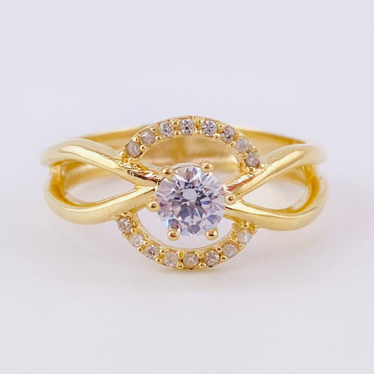 Anillo Solitario Centro Infinito 3.3gr / T7 1/2 / Oro Amarillo 18K ©