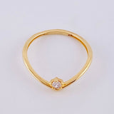 Anillo Solitario V 1.1gr / T6 1/2 / Oro Amarillo 18K ©