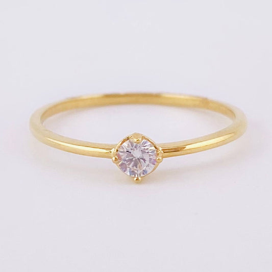 Anillo Solitario 0.95gr / T5 3/4 / Oro Amarillo 18K ©