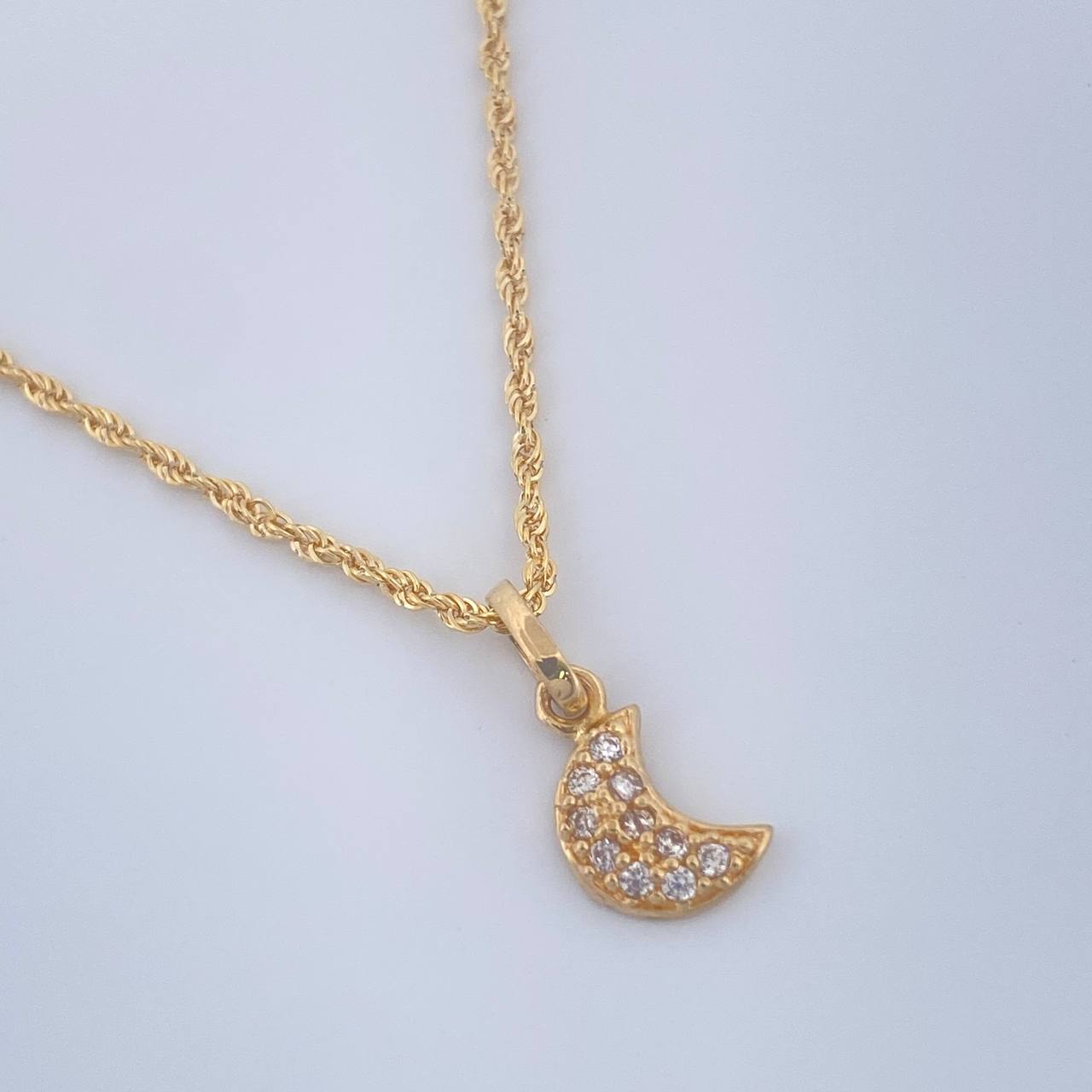 Set Cadena y Dije Lazo + Luna 1.5gr / 44.3cm / Oro Amarillo 18K (Oferta) &