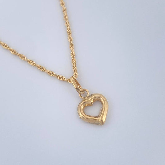 Set Cadena y Dije Lazo + Corazon 1.25gr / 45cm / Oro Amarillo 18K (Oferta) &
