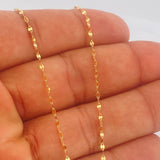 Set Cadena y Dije Flor Espejo + Ancla 1.1gr / 45cm / Oro Amarillo 18K (Oferta) &