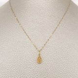 Set Cadena y Dije Flor Espejo + Virgen Milagrosa 0.65gr / 50cm / Oro Amarillo 18K (Oferta) &