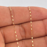 Set Cadena y Dije Flor Espejo + Cruz 0.55gr / 45cm / Oro Amarillo 18K (Oferta) &
