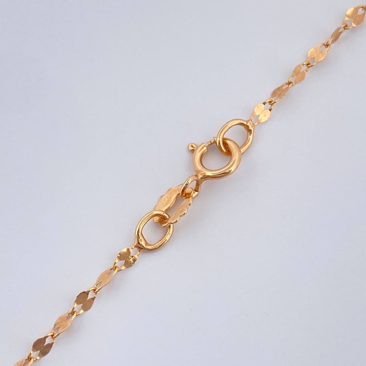 Set Cadena y Dije Flor Espejo + Cruz Cristo 1.4gr / 50.2cm / Oro Rosa 18K (Oferta) &