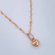 Set Cadena y Dije Flor Espejo + Corazon 1.3gr / 50.2cm / Oro Rosa 18K (Oferta) &