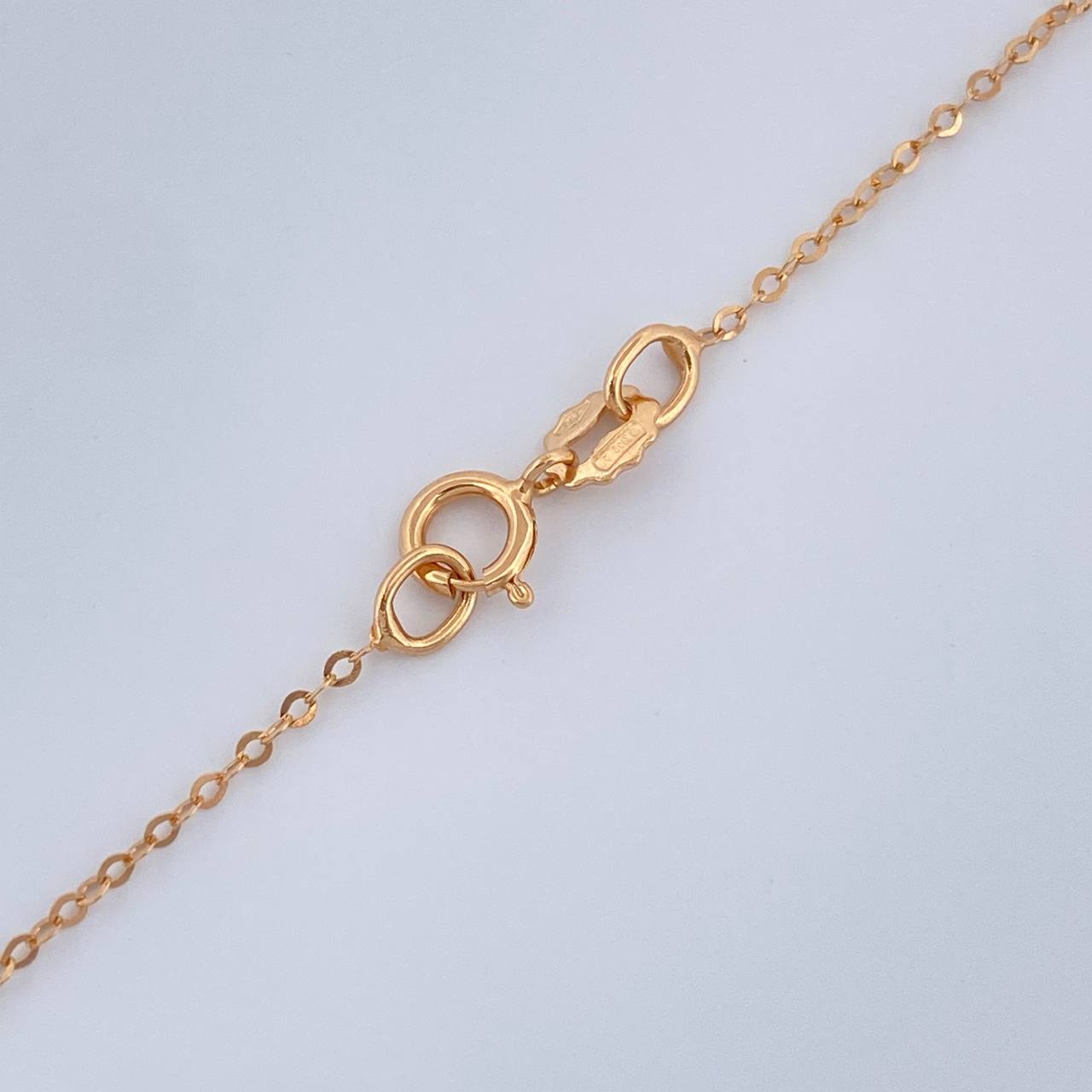 Set Cadena y Dije Aro Seguido + Cruz 1.35gr / 45cm / Oro Rosa 18K (Oferta) &