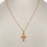 Set Cadena y Dije Aro Seguido + Cruz 1.35gr / 45cm / Oro Rosa 18K (Oferta) &