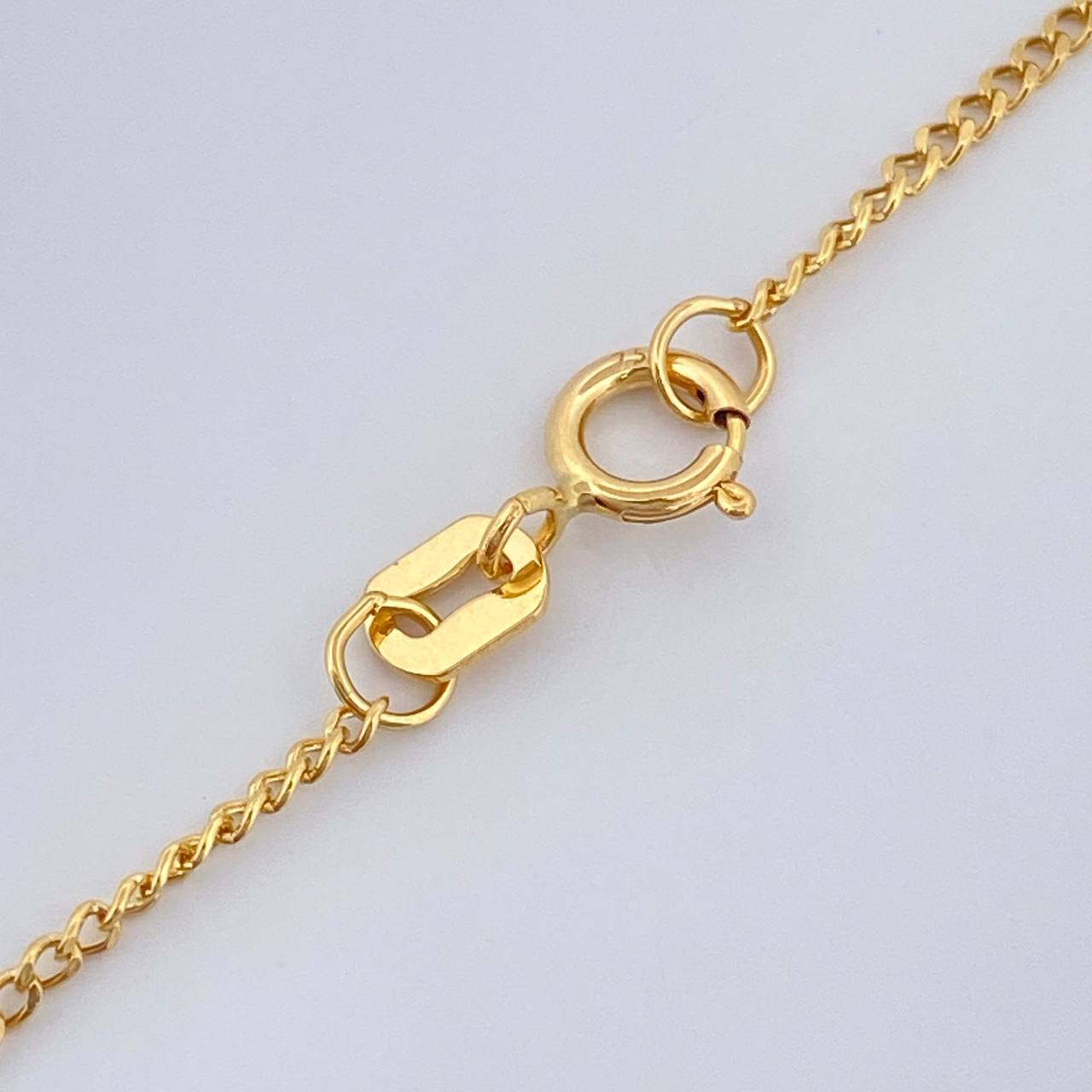 Set Cadena y Dije Mini Cubana + Circulo 1.7gr / 44.5cm / Oro Amarillo 18K (Oferta) &