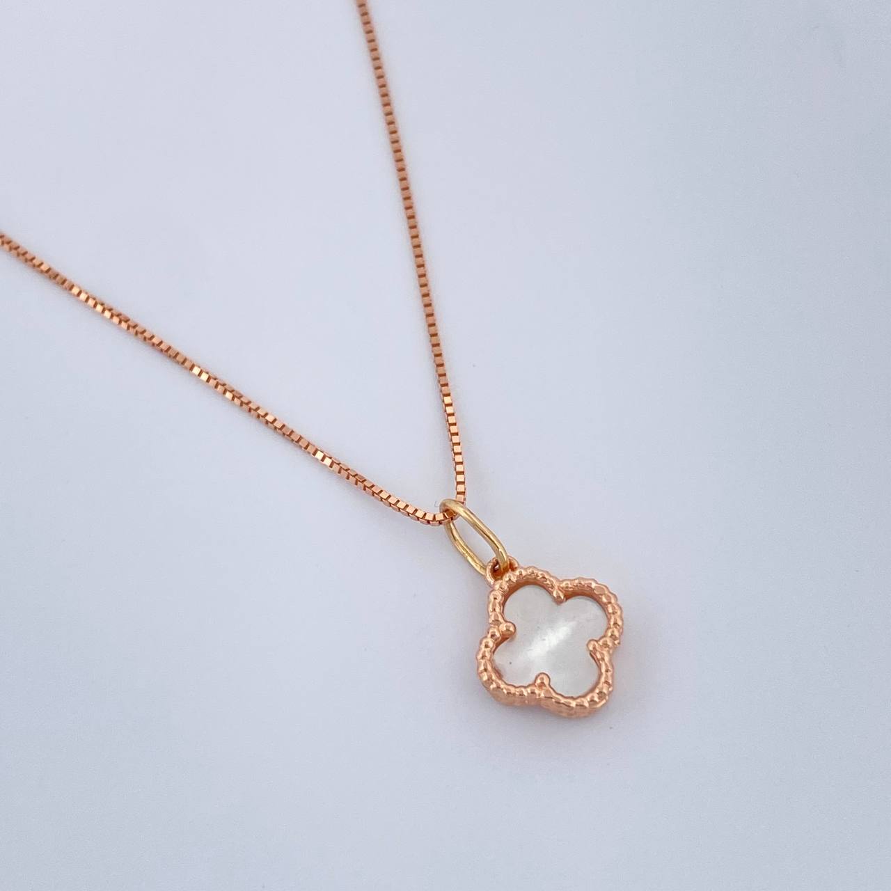 Set Cadena y Dije Veneciana + Trebol 2.2gr / 45.2cm / Oro Rosa 18K (Oferta) &
