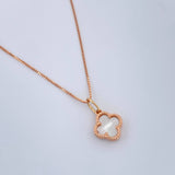 Set Cadena y Dije Veneciana + Trebol 2.2gr / 45.2cm / Oro Rosa 18K (Oferta) &