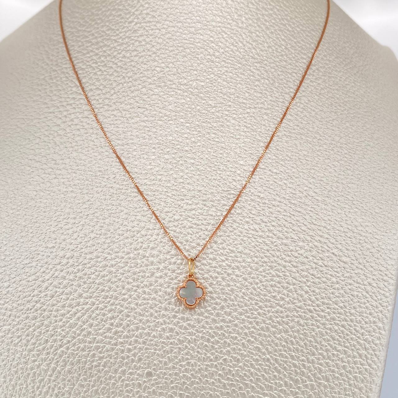 Set Cadena y Dije Veneciana + Trebol 2.2gr / 45.2cm / Oro Rosa 18K (Oferta) &
