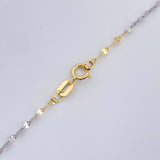 Set Cadena y Dije Flor Espejo + Cruz Cristo 1.45gr / 50cm / Tres Oros 18K (Oferta) &