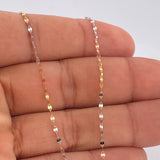 Set Cadena y Dije Flor Espejo + Cruz Cristo 1.45gr / 50cm / Tres Oros 18K (Oferta) &