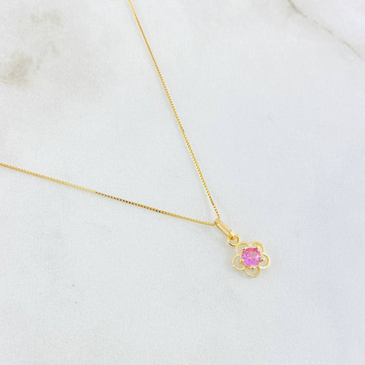 Set Cadena y Dije Veneciana + Flor 1.45gr / 45cm / Oro Amarillo 18K (Oferta)