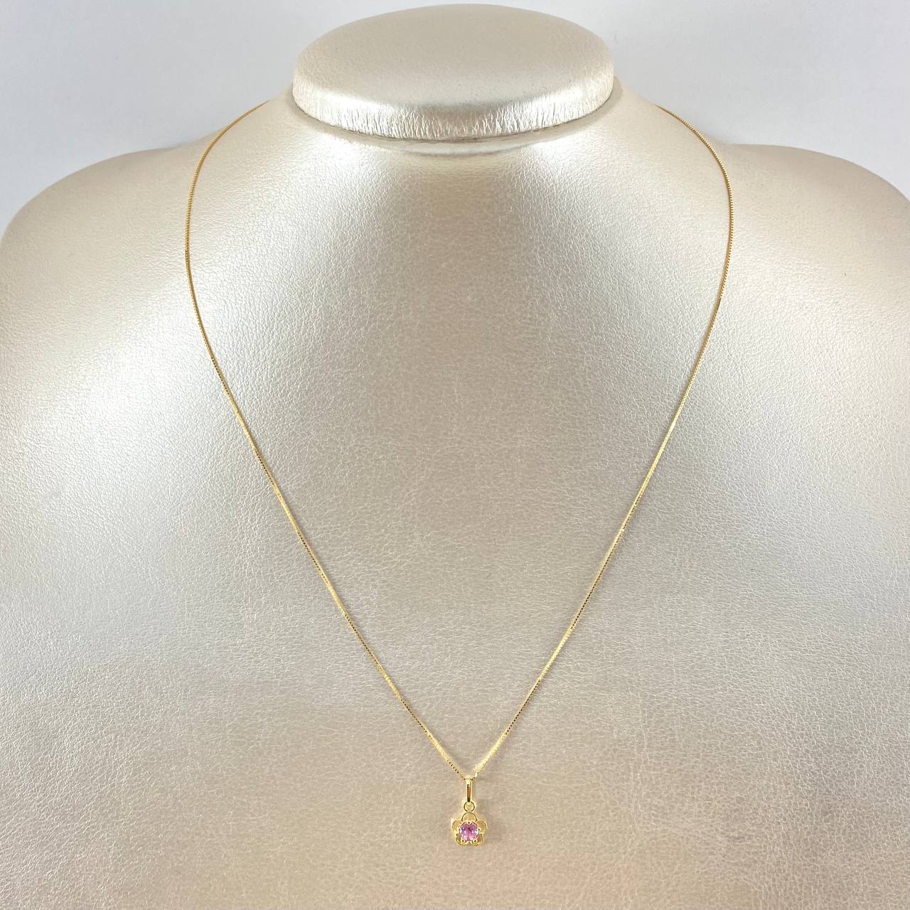Set Cadena y Dije Veneciana + Flor 1.45gr / 45cm / Oro Amarillo 18K (Oferta)