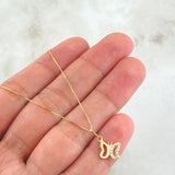 Set Cadena y Dije Veneciana + Silueta Mariposa 1.55gr / 45cm / Oro Amarillo 18K (Oferta)