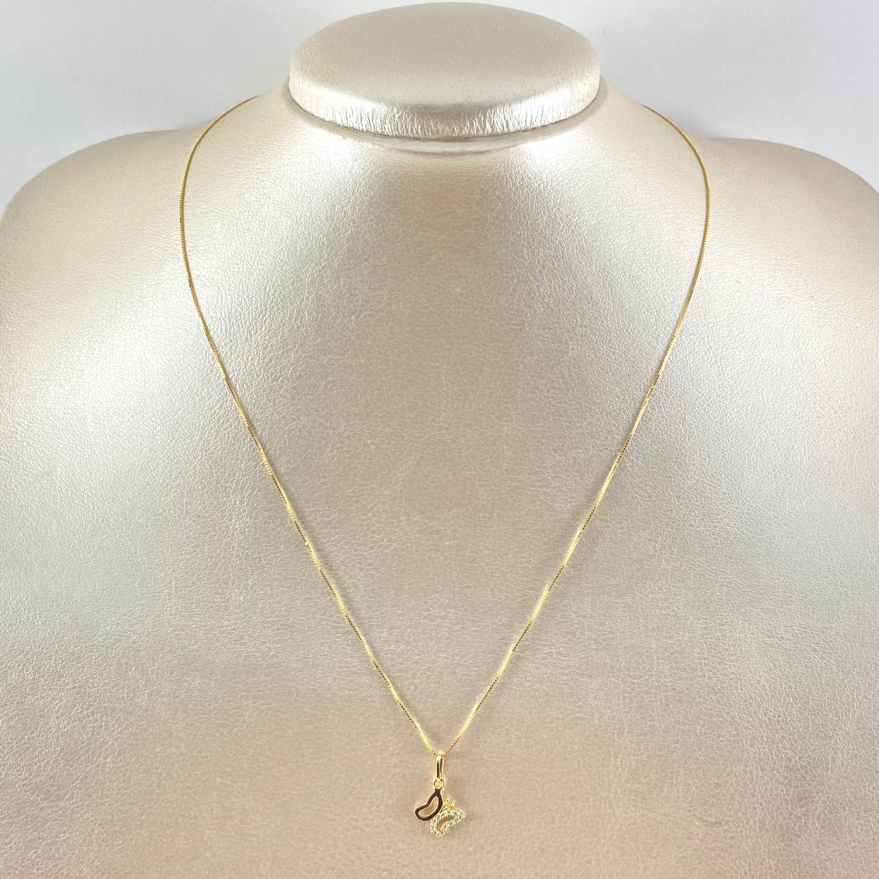 Set Cadena y Dije Veneciana + Silueta Mariposa 1.55gr / 45cm / Oro Amarillo 18K (Oferta)