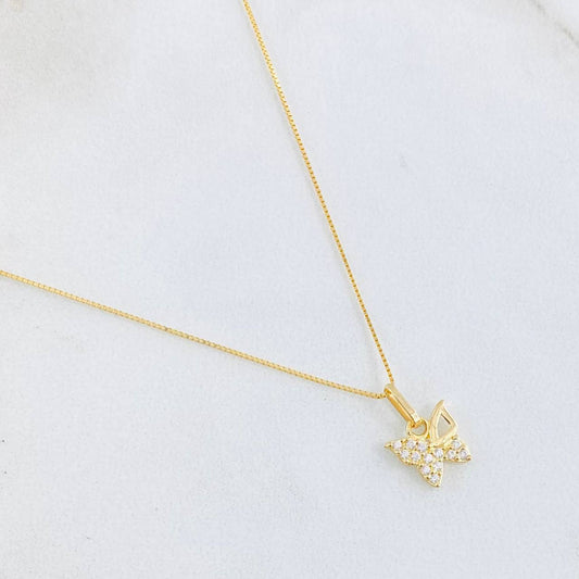 Set Cadena y Dije Veneciana + Mariposa  1.45gr / 45cm / Oro Amarillo 18K (Oferta) *