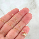 Set Cadena y Dije Veneciana + Mariposa  1.45gr / 45cm / Oro Amarillo 18K (Oferta) *