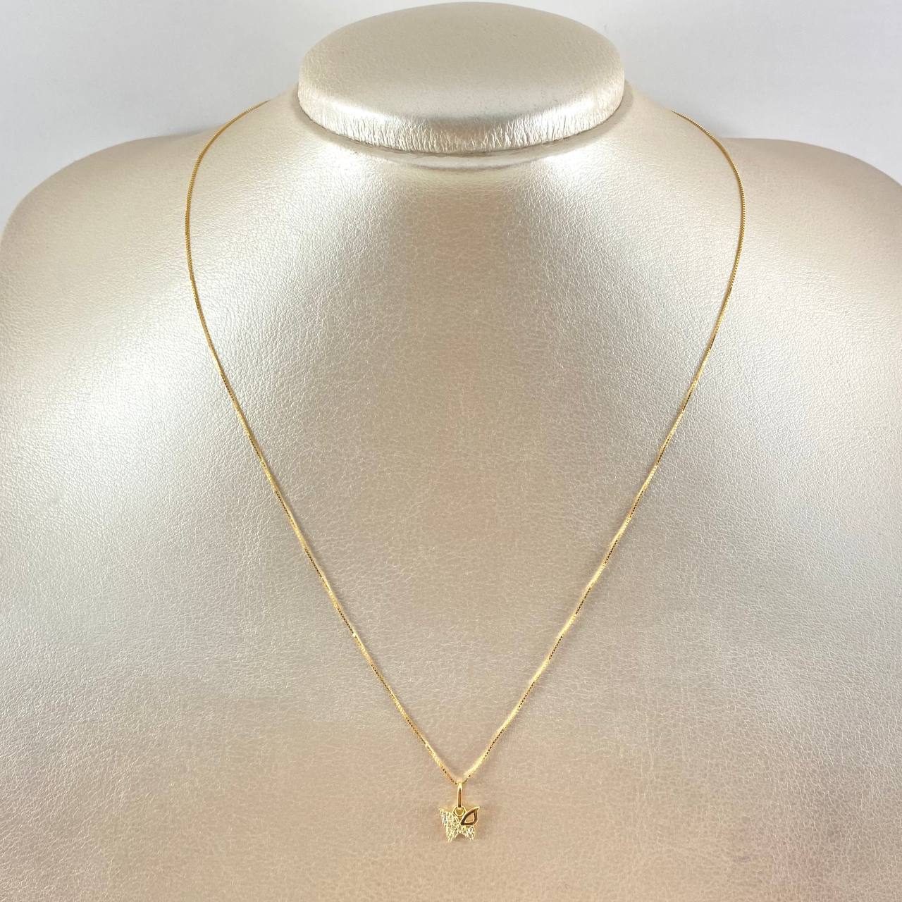Set Cadena y Dije Veneciana + Mariposa  1.45gr / 45cm / Oro Amarillo 18K (Oferta) *