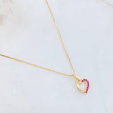 Set Cadena y Dije Veneciana + Corazón Estrella 1.35gr / 45cm / Oro Amarillo 18K (Oferta)