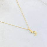 Set Cadena y Dije Veneciana + Luna 1.35gr / 45cm / Oro Amarillo 18K (Oferta) *