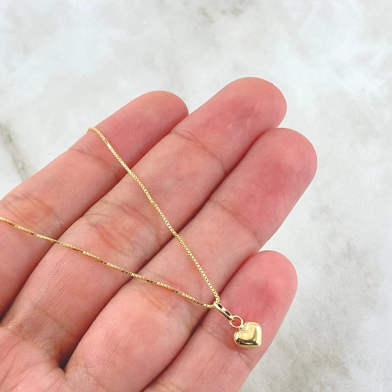 Set Cadena y Dije Veneciana + Corazón 1.7gr / 45cm / Oro Amarillo 18K (Oferta) ©