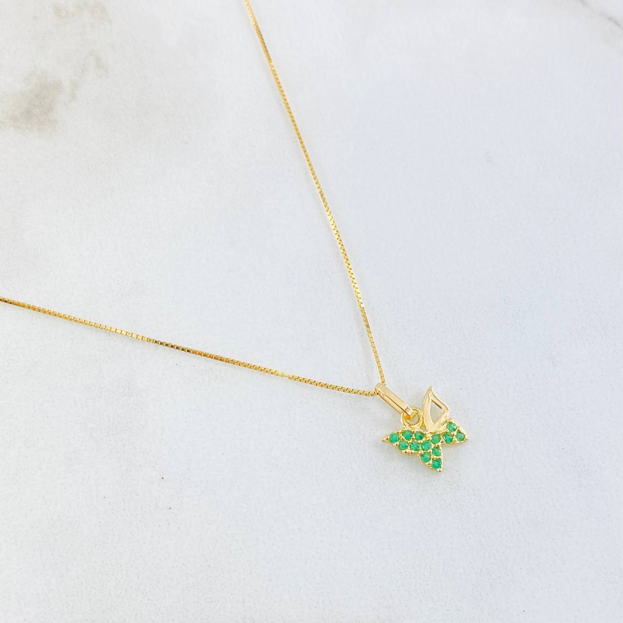 Set Cadena y Dije Veneciana + Mariposa 2.3gr / 45cm / Oro Amarillo 18K (Oferta) ©