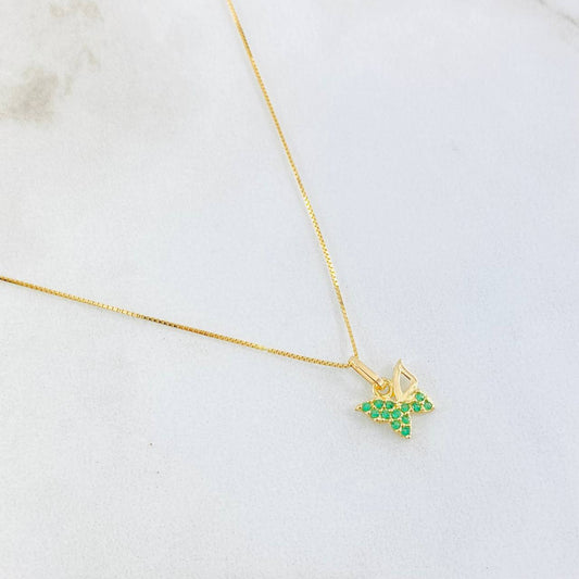 Set Cadena y Dije Veneciana + Mariposa 2.3gr / 45cm / Oro Amarillo 18K (Oferta) ©
