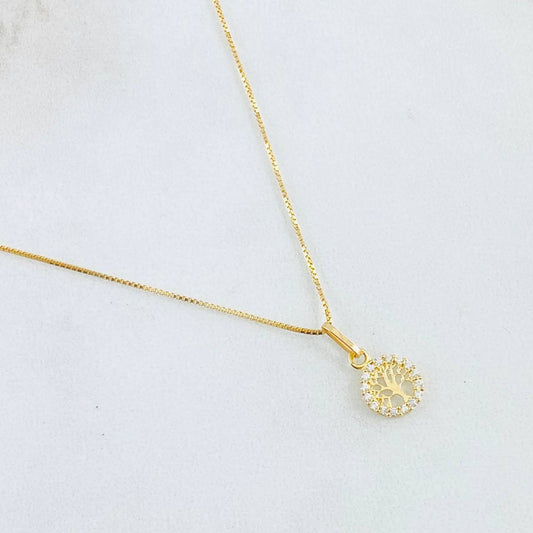 Set Cadena y Dije Veneciana + Arbol De La Vida 1.4gr / 45cm / Oro Amarillo 18K (Oferta) ©
