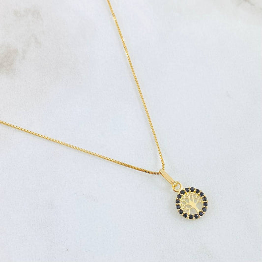 Set Cadena y Dije Veneciana + Arbol De La Vida 1.8gr / 45cm / Oro Amarillo 18K (Oferta)