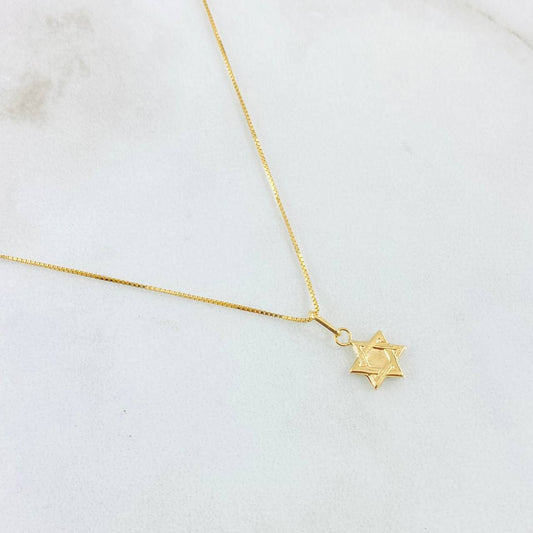 Set Cadena y Dije Veneciana + Estrella David 1.2gr / 45cm / Oro Amarillo 18K (Oferta) *
