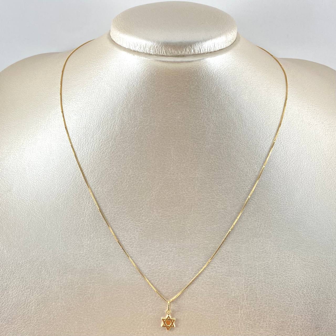 Set Cadena y Dije Veneciana + Estrella David 1.2gr / 45cm / Oro Amarillo 18K (Oferta) *