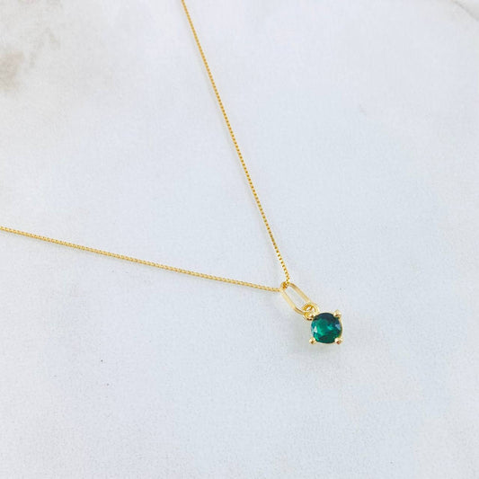 Set Cadena y Dije Veneciana + Piedra 1.3gr / 45cm / Oro Amarillo 18K (Oferta) *